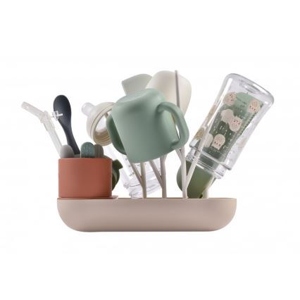 Beaba - Bottle drying rack beige/orange