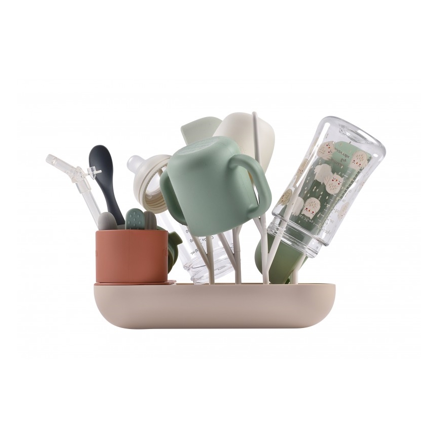 Beaba - Bottle drying rack beige/orange
