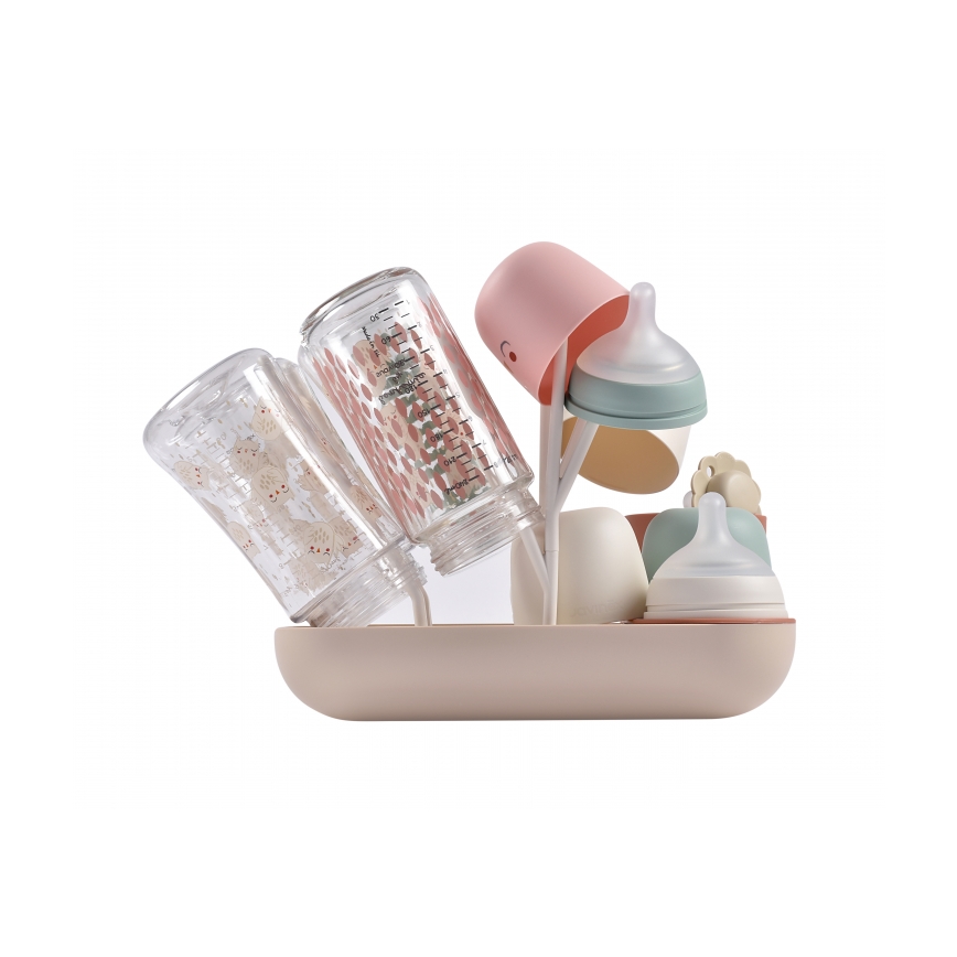 Beaba - Bottle drying rack beige/orange