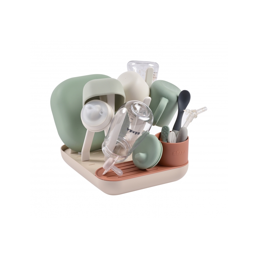Beaba - Bottle drying rack beige/orange