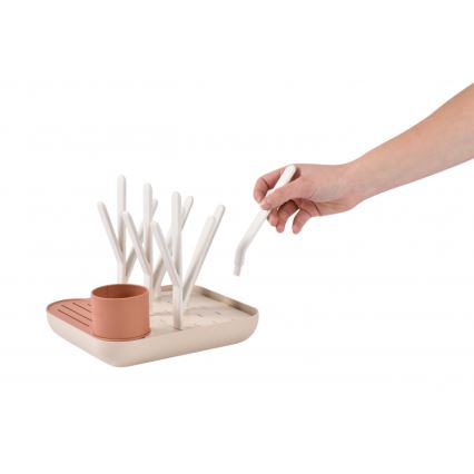 Beaba - Bottle drying rack beige/orange