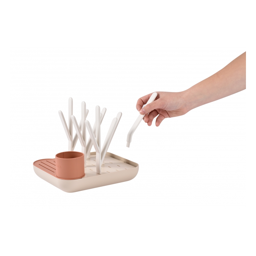 Beaba - Bottle drying rack beige/orange
