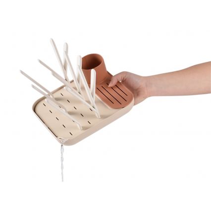 Beaba - Bottle drying rack beige/orange