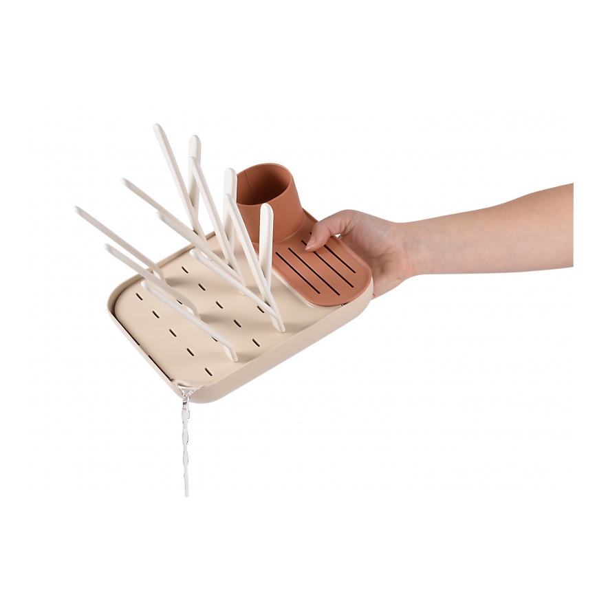 Beaba - Bottle drying rack beige/orange