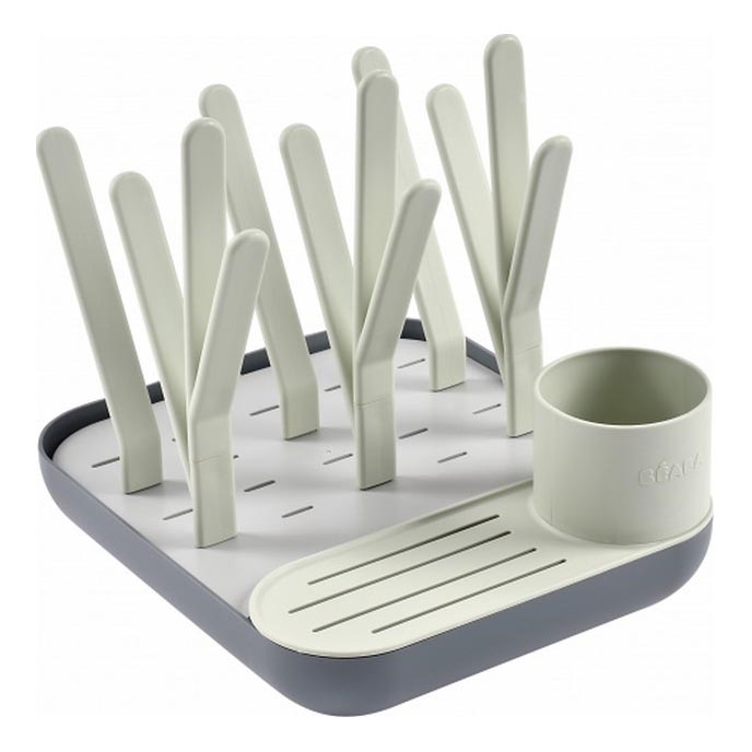 Beaba - Bottle drying rack green/grey