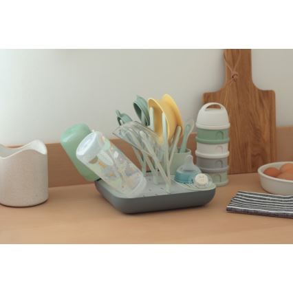 Beaba - Bottle drying rack green/grey
