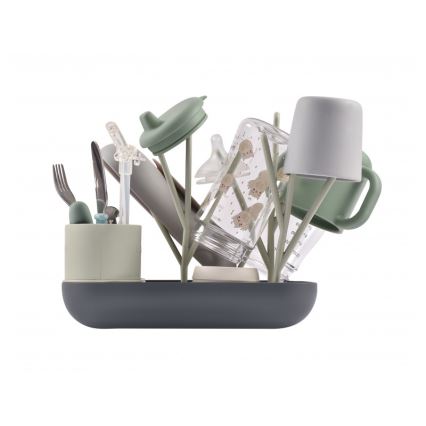 Beaba - Bottle drying rack green/grey