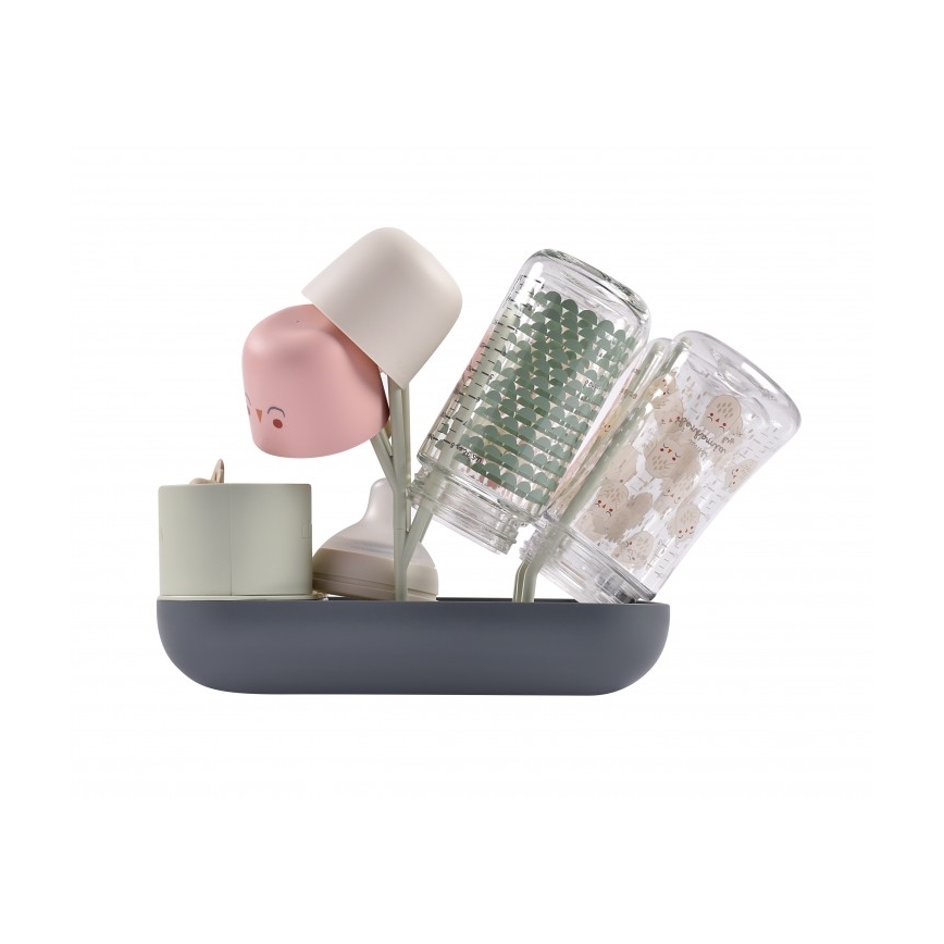 Beaba - Bottle drying rack green/grey