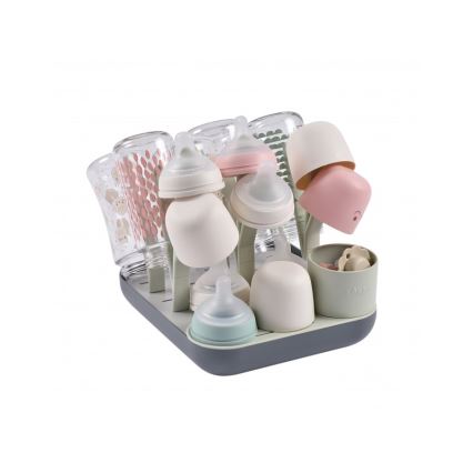 Beaba - Bottle drying rack green/grey