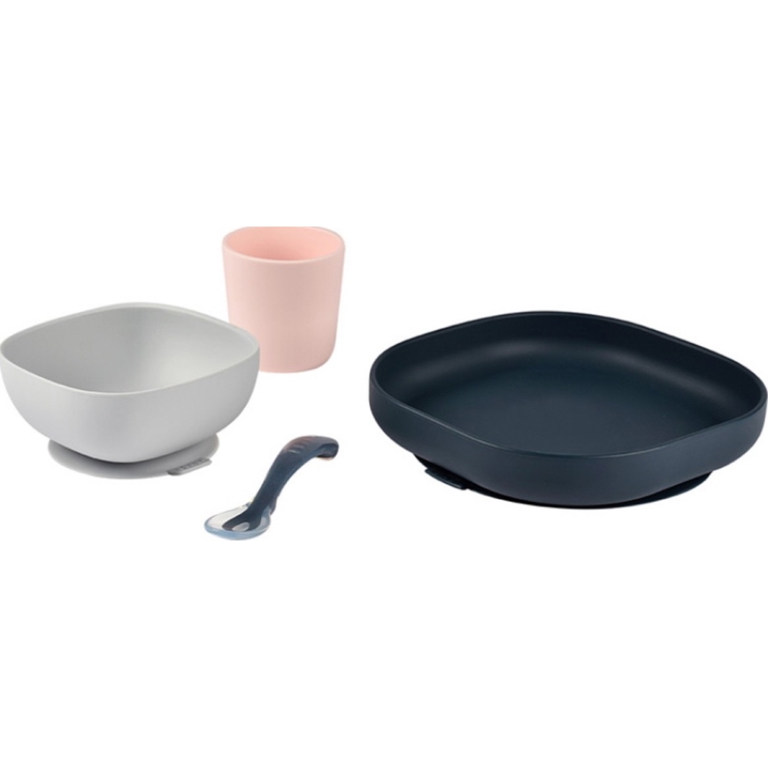 Beaba - Children's dining set Night blue 4 pcs