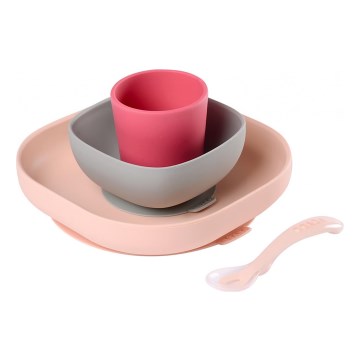 Beaba - Children's dining set Pink 4 pcs