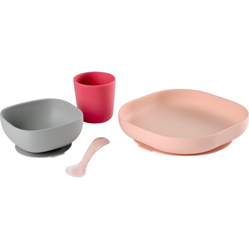 Beaba - Children's dining set Pink 4 pcs