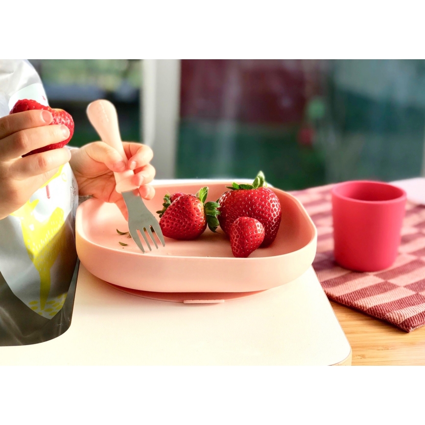 Beaba - Children's dining set Pink 4 pcs