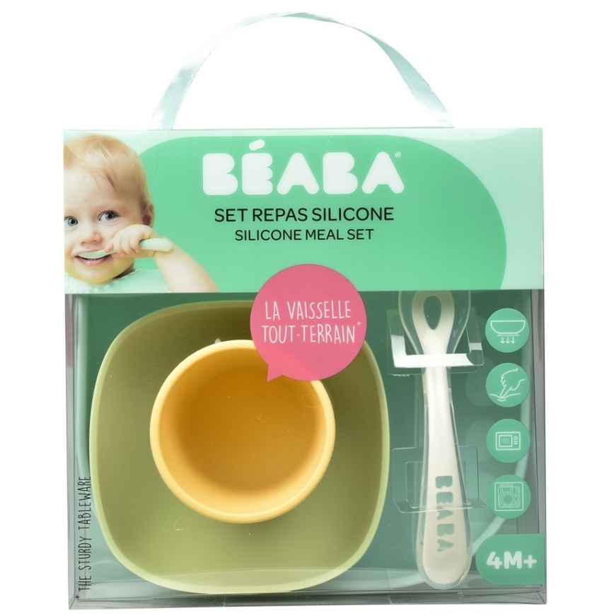 Beaba - Children's dining set Yellow 4 pcs