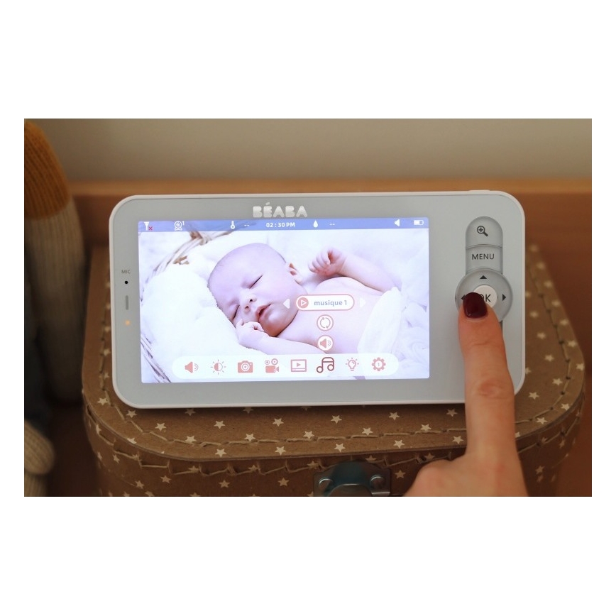 Beaba - ZEN NIGHT Smart Rechargeable Baby Monitor with Parent Unit 720p 5V 4000 mAh Wi-Fi White