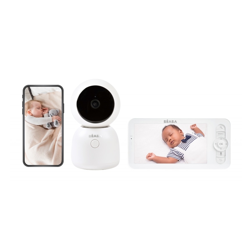 Beaba - ZEN NIGHT Smart Rechargeable Baby Monitor with Parent Unit 720p 5V 4000 mAh Wi-Fi White