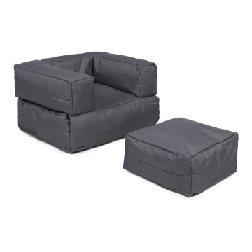 Bean bag with a footrest 65x40 cm grey
