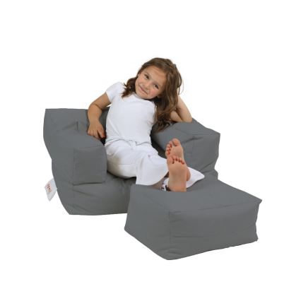 Bean bag with a footrest 65x40 cm grey