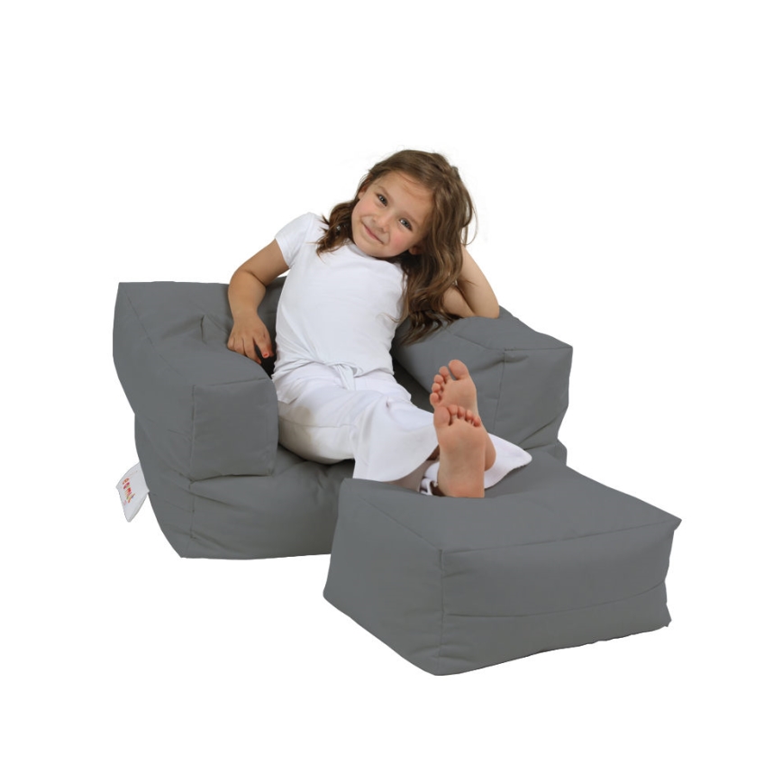 Bean bag with a footrest 65x40 cm grey