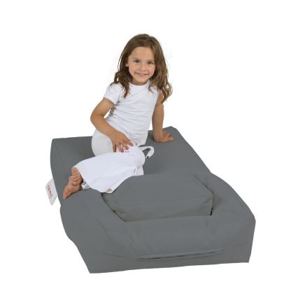 Bean bag with a footrest 65x40 cm grey