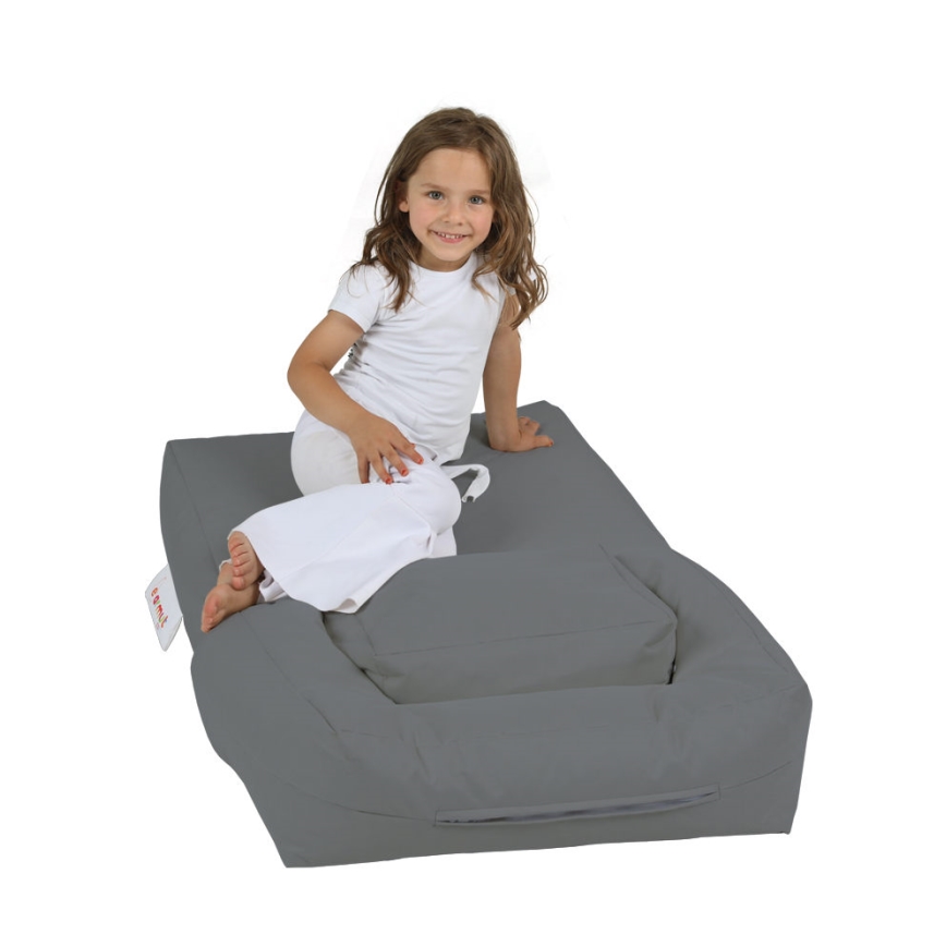 Bean bag with a footrest 65x40 cm grey