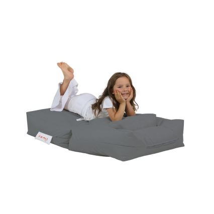 Bean bag with a footrest 65x40 cm grey