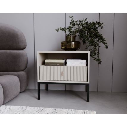 Bedside table SUE beige/cashmere