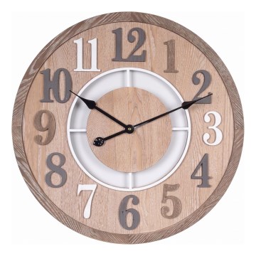 Beige Wall Clock — 60 cm Diameter, Requires 1×AA Battery