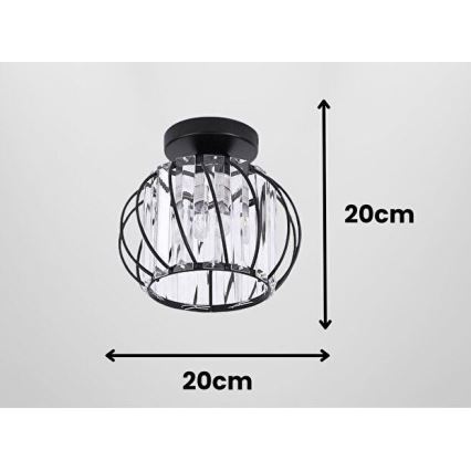 BELLA ceiling light 1xE27/40W/230V, 20 cm diameter, black