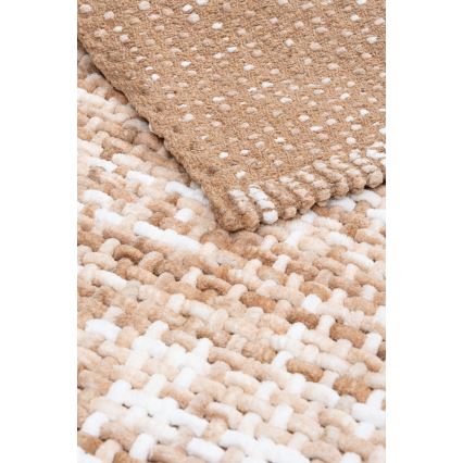 BELWEDER Bathroom Mat 60x100 cm Beige/White