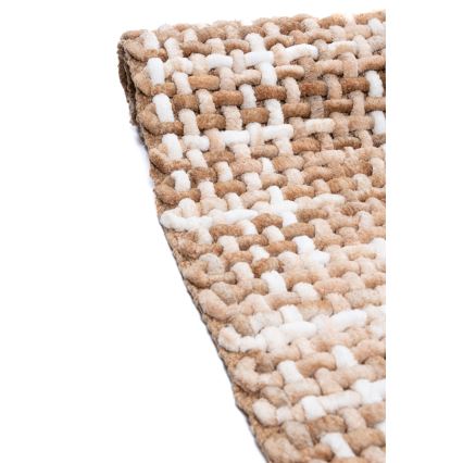 BELWEDER Bathroom Mat 60x100 cm Beige/White