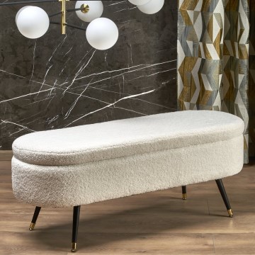 Bench with a storage space AVEIRO 46x120 cm white