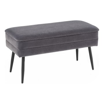 Bench with a storage space VELVA 37x78 cm grey