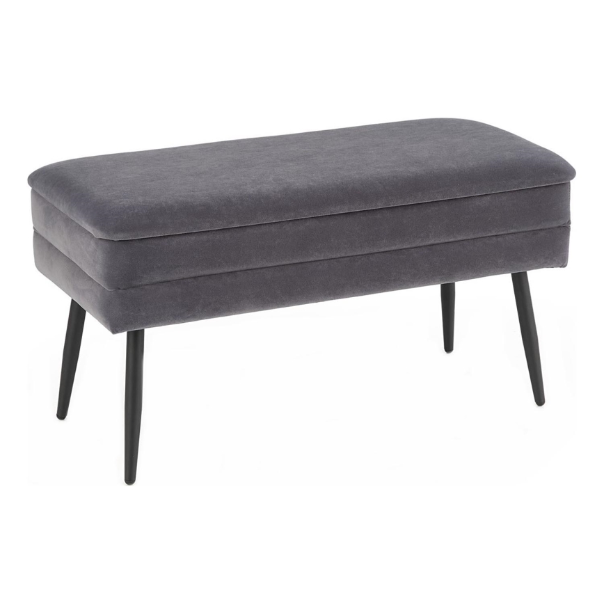 Bench with a storage space VELVA 37x78 cm grey
