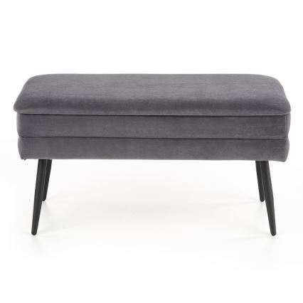 Bench with a storage space VELVA 37x78 cm grey