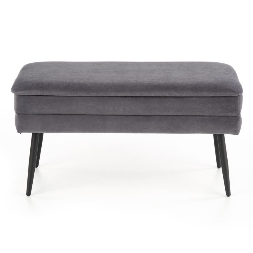 Bench with a storage space VELVA 37x78 cm grey