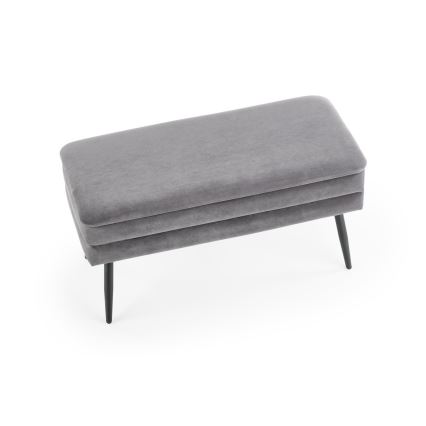 Bench with a storage space VELVA 37x78 cm grey