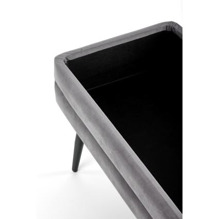 Bench with a storage space VELVA 37x78 cm grey