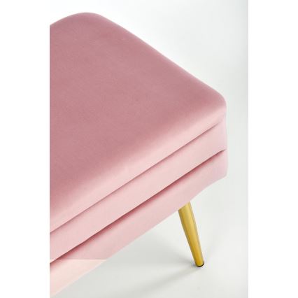 Bench with a storage space VELVA 37x78 cm pink/gold