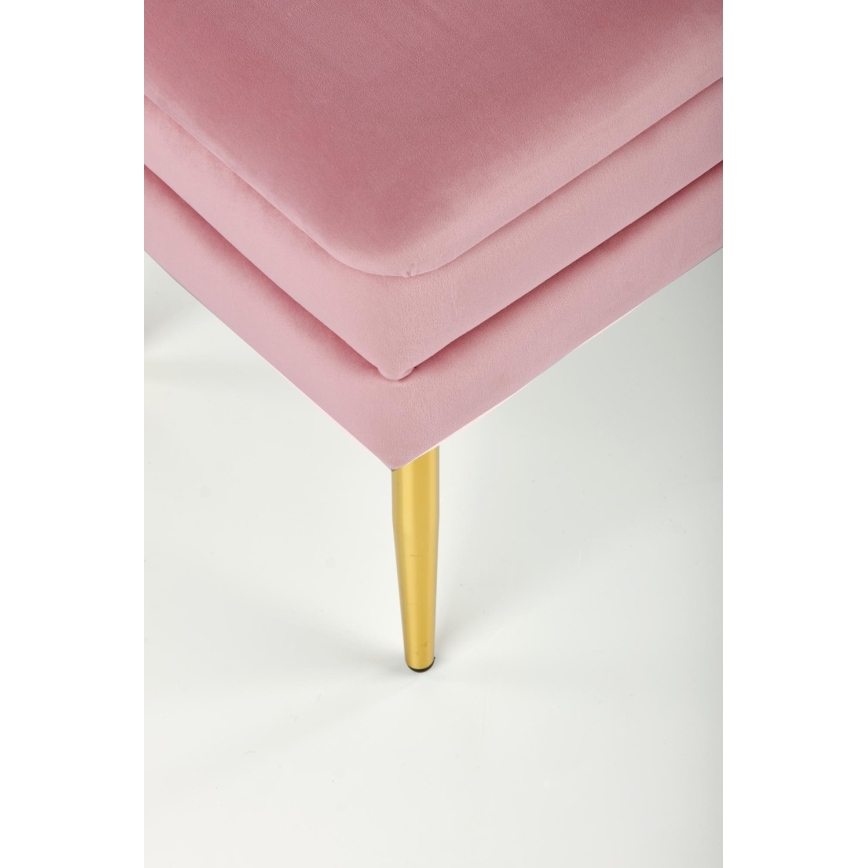 Bench with a storage space VELVA 37x78 cm pink/gold
