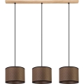 BENITA cable-hung pendant light 3xE27/40W/230V brown/oak
