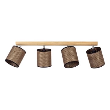 BENITA spotlight 4xE27/25W/230V, brown/oak