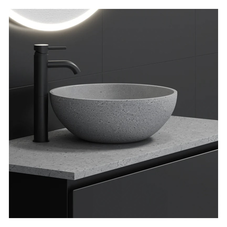 BERGEN Countertop Basin, Ø 39 cm, Concrete/Grey