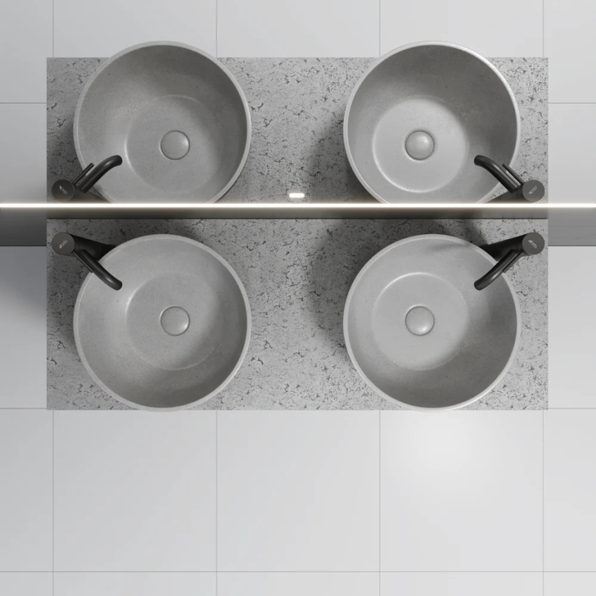 BERGEN Countertop Basin, Ø 39 cm, Concrete/Grey