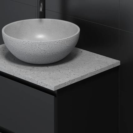 BERGEN Countertop Basin, Ø 39 cm, Concrete/Grey