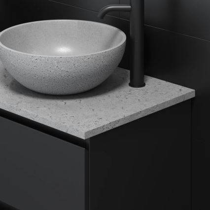 BERGEN Countertop Basin, Ø 39 cm, Concrete/Grey