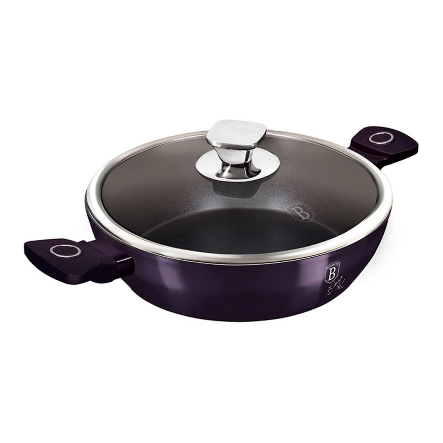 BerlingerHaus - Shallow pot with titanium surface + lid 24 cm purple