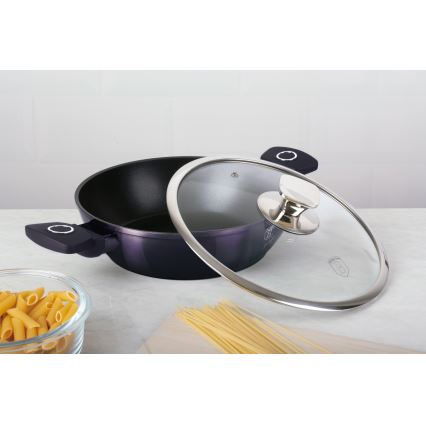 BerlingerHaus - Shallow pot with titanium surface + lid 24 cm purple