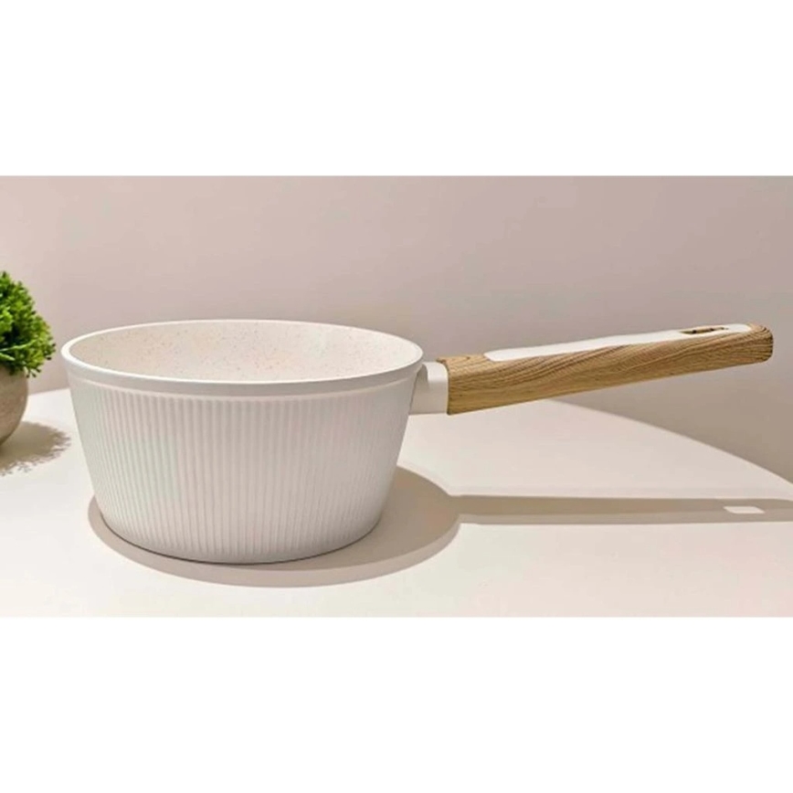 BIANCO 18 cm Cream/Brown Saucepan