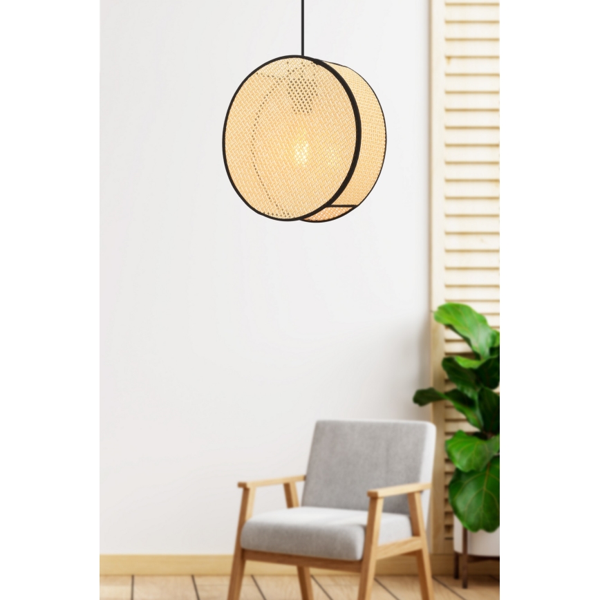 BIG DRUM cable pendant light 1xE27/60W/230V beige/black